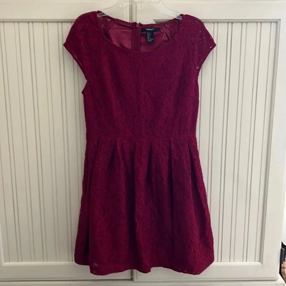 Burgundy‎ Lace Dress